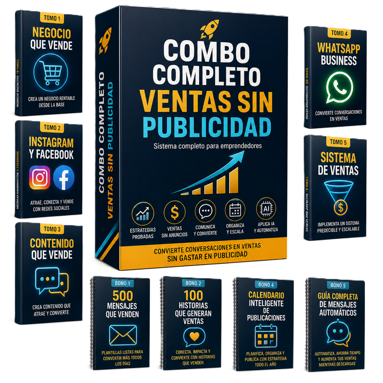 COMBO COMPLETO VENTAS SIN PUBLICIDAD + IA PARA EMPRENDEDORES